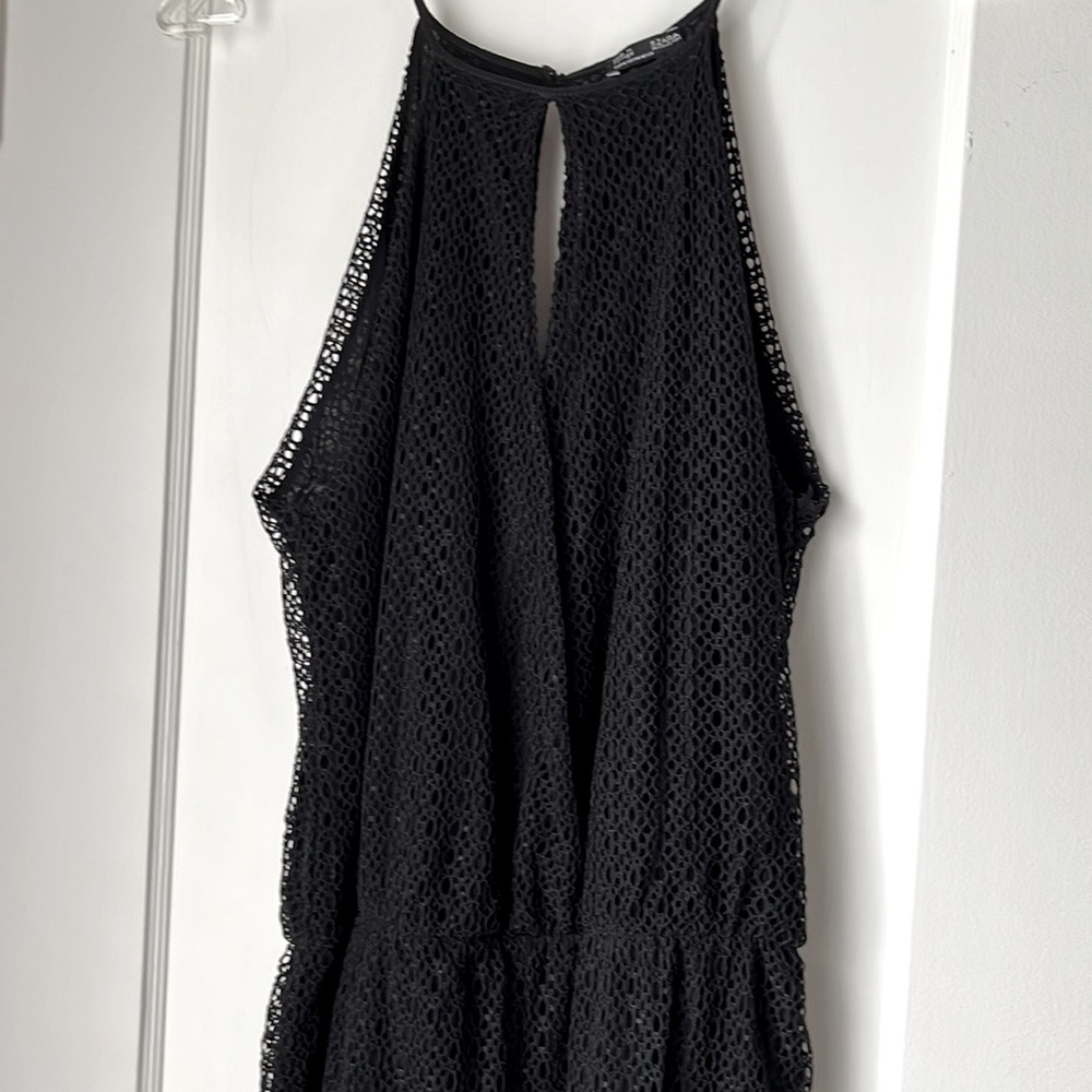 NWOT ZARA black crochet romper